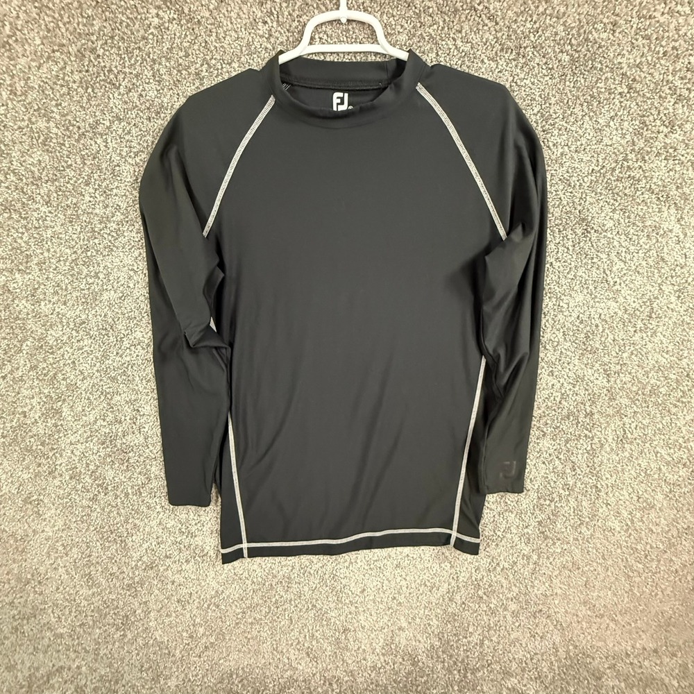 FootJoy Mens Base Layer Golf Shirt XL Black Long Sleeve Mock Neck Compression
